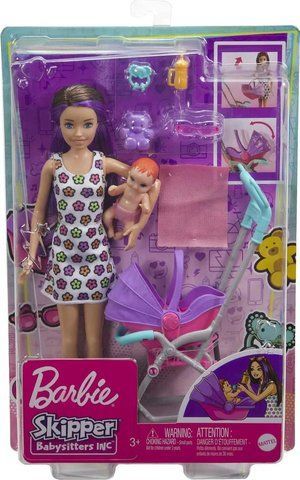 Лялька Барбі Скиппер Няня з коляскою і пупсом Barbie Skipper GXT34 КБ0034 фото