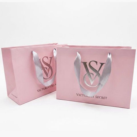 Пакет розмір L+ 300*227*120 мм Victoria's Secret Рожевий зі Срібними атласними ручками ВС04042а фото