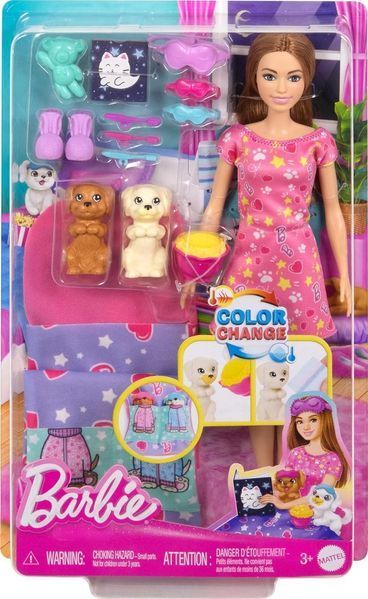 УЦЕНКА (Примятая коробка) Игровой набор кукла Барби со щенками Barbie Doll and 2 Toy Dog Figures HXN01 КБ0149у фото